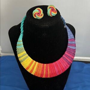Multicolor Necklace and Earring Set